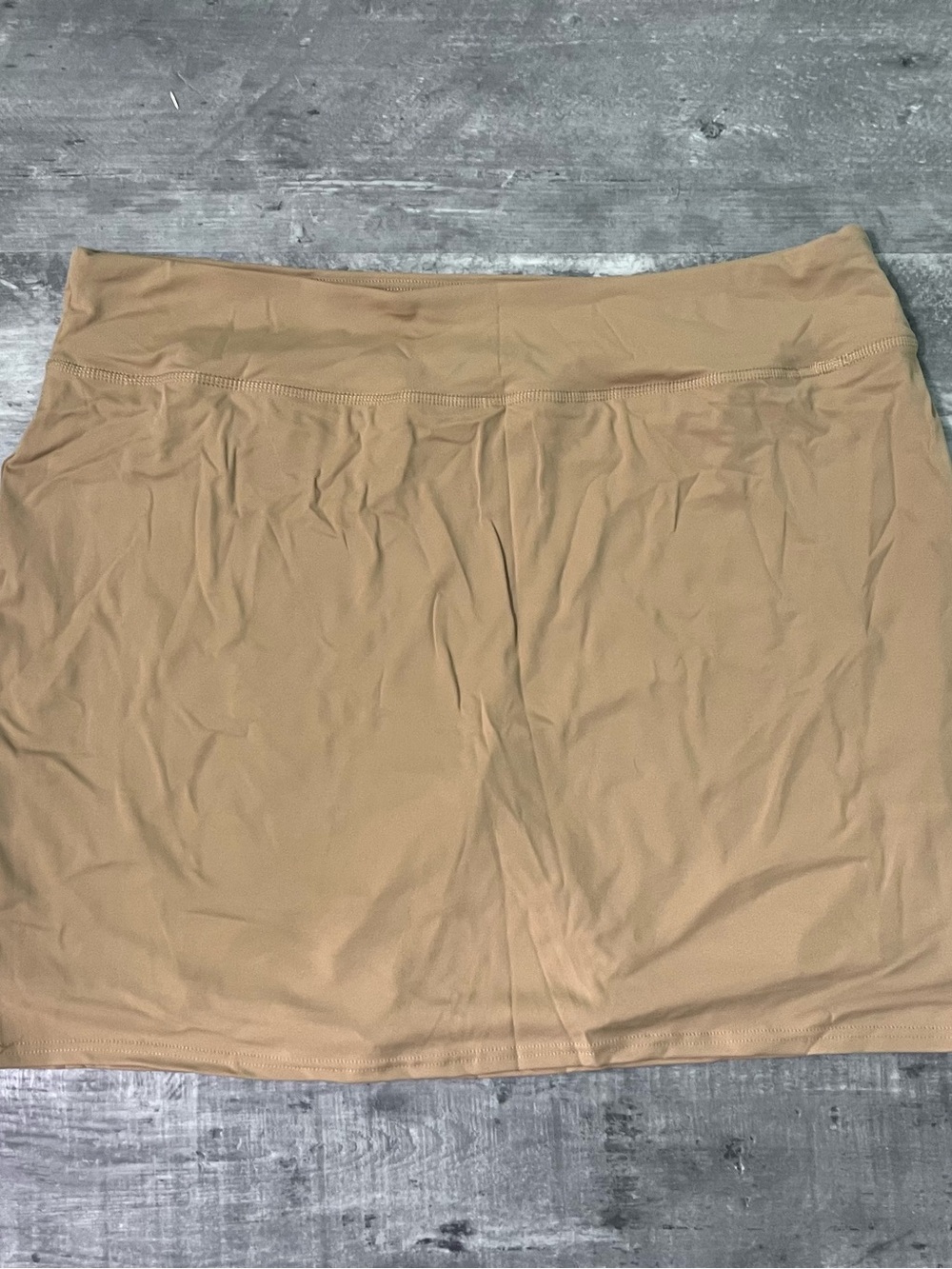 Women's Stretch Knit Skort- Tan pockets In Shorts